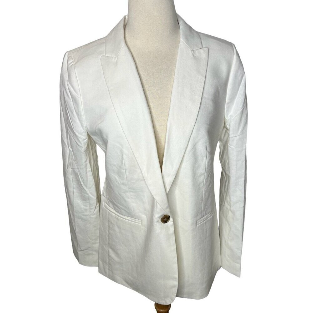 J.Crew Womens $178 Linen Holland Blazer White Size 18 Al222 - Picture 2 of 8